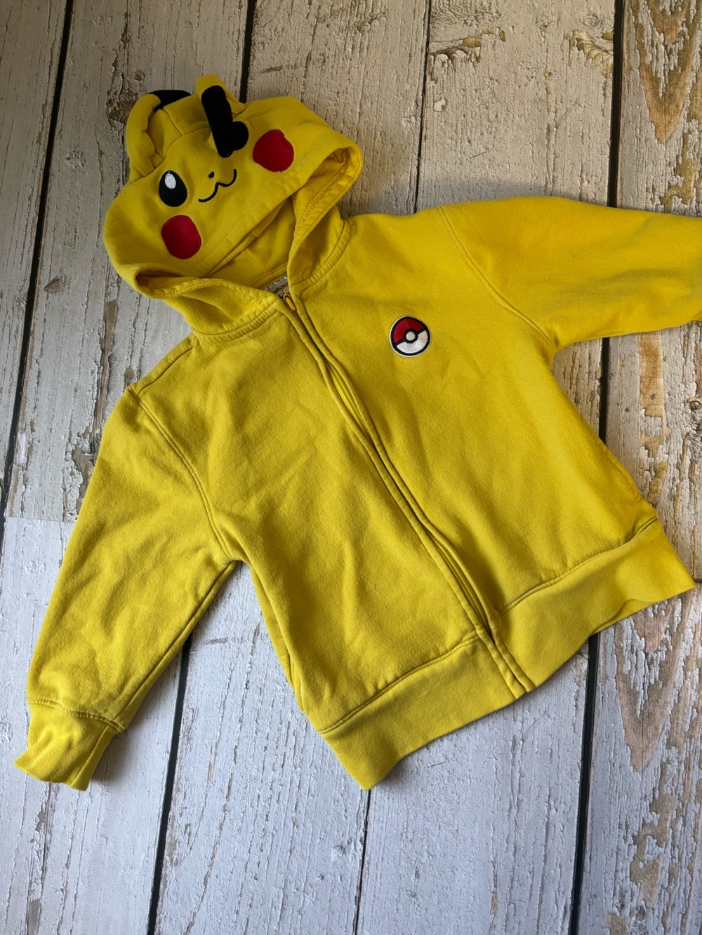 Kids Pokemon Yellow Pikachu Hooded Zip Sweatshirt